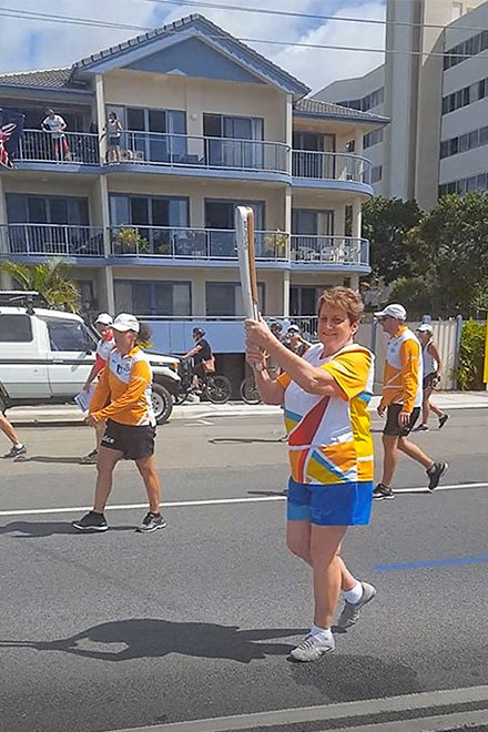 Robyn Hunt in the Queen's baton relay